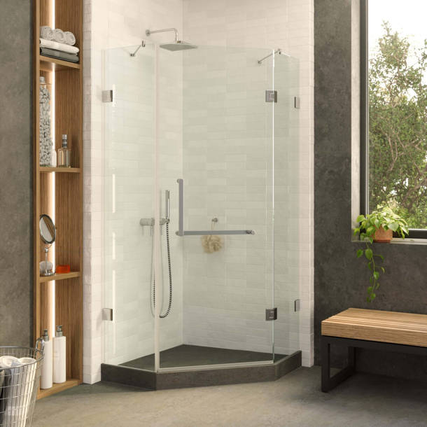 Aston Merrick GS 42" x 72" Hinged Frameless Shower Door Wayfair